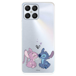 Funda para Honor 70 Lite Oficial de Disney Angel & Stitch Beso - Lilo & Stitch