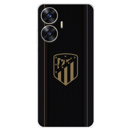 Funda para Realme C55 del Atlético de Madrid Escudo Dorado Fondo Negro  - Licencia Oficial Atlético de Madrid