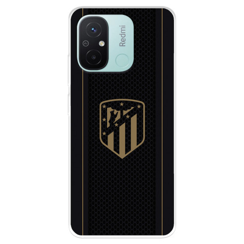 Funda para Xiaomi Redmi 12C del Atlético de Madrid Escudo Dorado Fondo Negro  - Licencia Oficial Atlético de Madrid