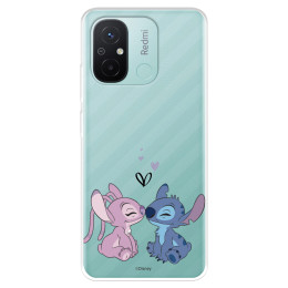 Funda para Xiaomi Redmi 12C Oficial de Disney Angel & Stitch Beso - Lilo & Stitch