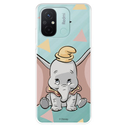 Funda para Xiaomi Redmi 12C Oficial de Disney Dumbo Silueta Transparente - Dumbo