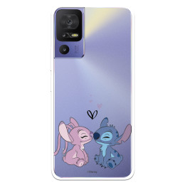 Funda para TCL 40 SE Oficial de Disney Angel & Stitch Beso - Lilo & Stitch