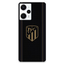 Funda para Poco F5 5G del Atlético de Madrid Escudo Dorado Fondo Negro  - Licencia Oficial Atlético de Madrid