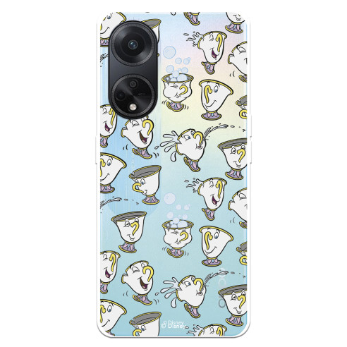 Funda para Oppo A98 5G Oficial de Disney Chip Potts Siluetas - La Bella y la Bestia