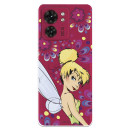 Funda para Motorola Edge 40 Oficial de Disney Campanilla Flores - Peter Pan