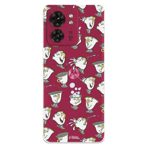 Funda para Motorola Edge 40 Oficial de Disney Chip Potts Siluetas - La Bella y la Bestia