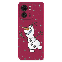 Funda para Motorola Edge 40 Oficial de Disney Olaf Transparente - Frozen