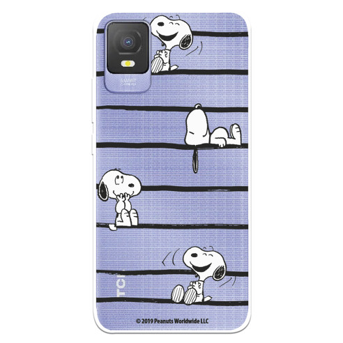 Funda para TCL 403 Oficial de Peanuts Snoopy rayas - Snoopy