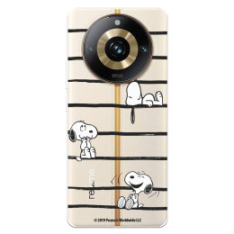 Funda para Realme 11 Pro Plus Oficial de Peanuts Snoopy rayas - Snoopy