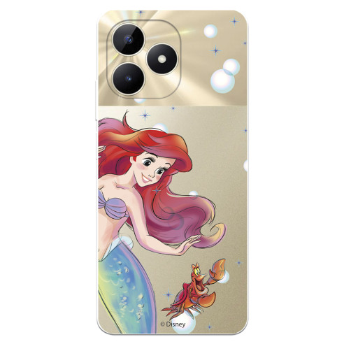 Funda para Realme C53 Oficial de Disney Ariel y Sebastián Burbujas - La Sirenita