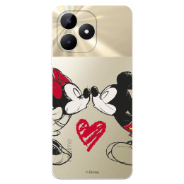 Funda para Realme C53 Oficial de Disney Mickey y Minnie Beso - Clásicos Disney