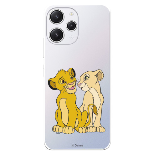 Funda para Xiaomi Redmi 12 Oficial de Disney Simba y Nala Silueta - El Rey León