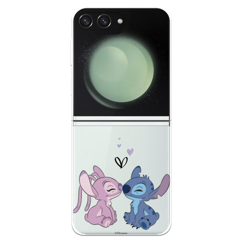 Funda para Samsung Galaxy Z Flip 5 Oficial de Disney Angel & Stitch Beso - Lilo & Stitch