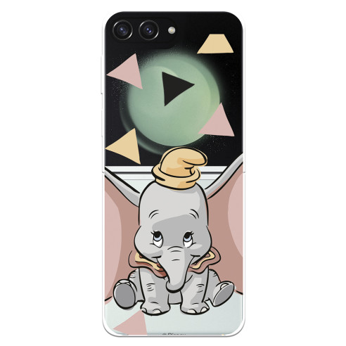 Funda para Samsung Galaxy Z Flip 5 Oficial de Disney Dumbo Silueta Transparente - Dumbo