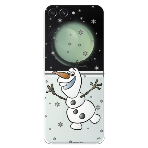 Funda para Samsung Galaxy Z Flip 5 Oficial de Disney Olaf Transparente - Frozen