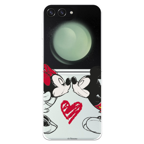 Funda para Samsung Galaxy Z Flip 5 Oficial de Disney Mickey y Minnie Beso - Clásicos Disney