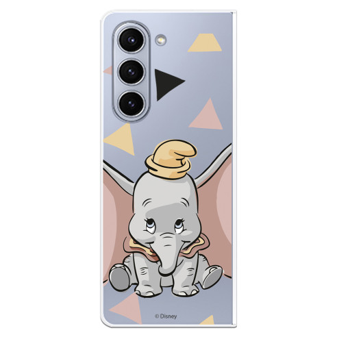 Funda para Samsung Galaxy Z Fold 5 Oficial de Disney Dumbo Silueta Transparente - Dumbo