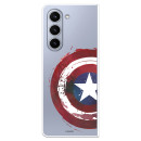 Funda para Samsung Galaxy Z Fold 5 Oficial de Marvel Capitán América Escudo Transparente - Marvel