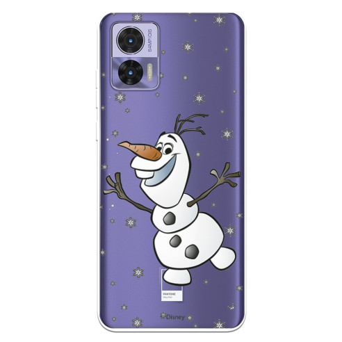 Funda para Motorola Edge 30 Neo Oficial de Disney Olaf Transparente - Frozen