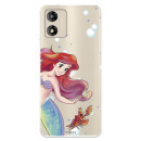 Funda para Motorola Moto E13 Oficial de Disney Ariel y Sebastián Burbujas - La Sirenita