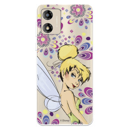 Funda para Motorola Moto E13 Oficial de Disney Campanilla Flores - Peter Pan