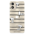 Funda para Motorola Moto E13 Oficial de Peanuts Snoopy rayas - Snoopy