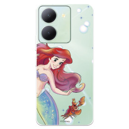 Funda para Vivo Y36 Oficial de Disney Ariel y Sebastián Burbujas - La Sirenita