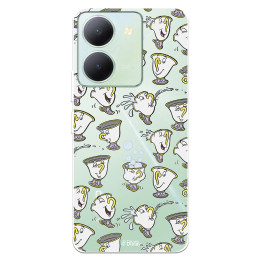 Funda para Vivo Y36 Oficial de Disney Chip Potts Siluetas - La Bella y la Bestia