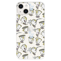 Funda para iPhone 15 Oficial de Disney Chip Potts Siluetas - La Bella y la Bestia