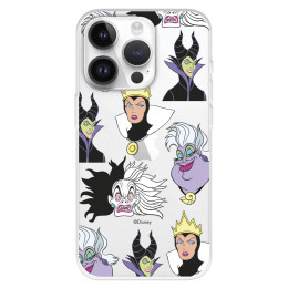 Funda para iPhone 15 Pro Oficial de Disney Villanas Patrón - Villanas Disney