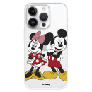 Funda para iPhone 15 Pro Oficial de Disney Mickey y Minnie Posando - Clásicos Disney