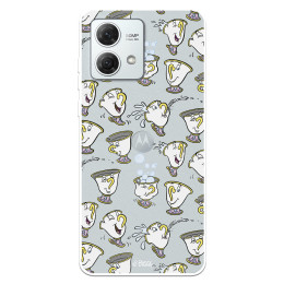 Funda para Motorola Moto G84 5G Oficial de Disney Chip Potts Siluetas - La Bella y la Bestia