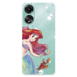 Funda para Oppo A78 4G Oficial de Disney Ariel y Sebastián Burbujas - La Sirenita