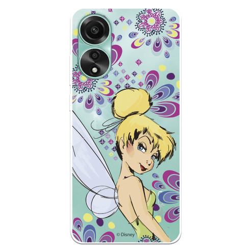 Funda para Oppo A78 4G Oficial de Disney Campanilla Flores - Peter Pan