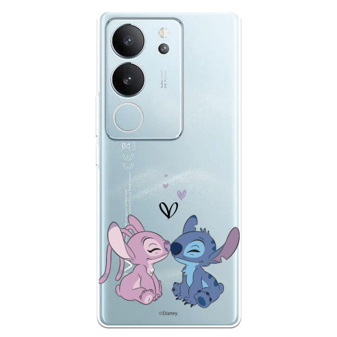 Funda para Vivo V29 5G Oficial de Disney Angel & Stitch Beso - Lilo & Stitch