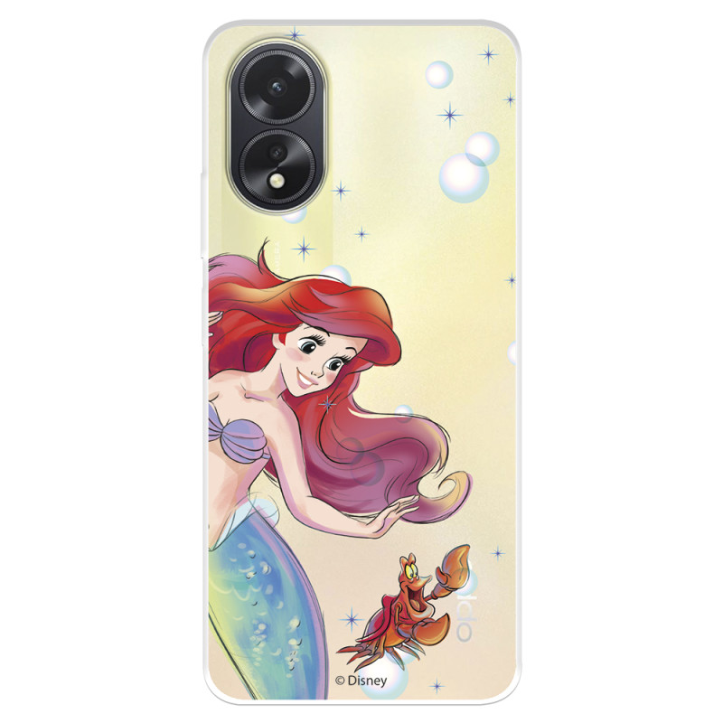 Funda para Oppo A38 Oficial de Disney Ariel y Sebastián Burbujas - La Sirenita