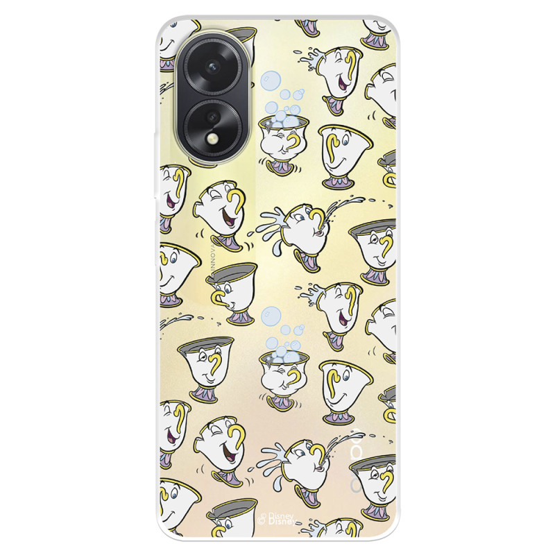 Funda para Oppo A38 Oficial de Disney Chip Potts Siluetas - La Bella y la Bestia