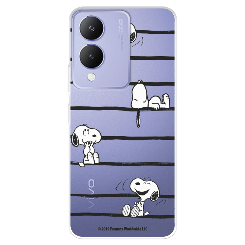 Funda para Vivo Y17s Oficial de Peanuts Snoopy rayas - Snoopy