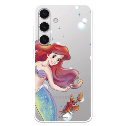 Funda para Samsung Galaxy S24 Oficial de Disney Ariel y Sebastián Burbujas - La Sirenita