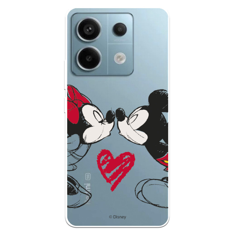 Funda para Xiaomi Redmi Note 13 5G Oficial de Disney Mickey y Minnie Beso - Clásicos Disney