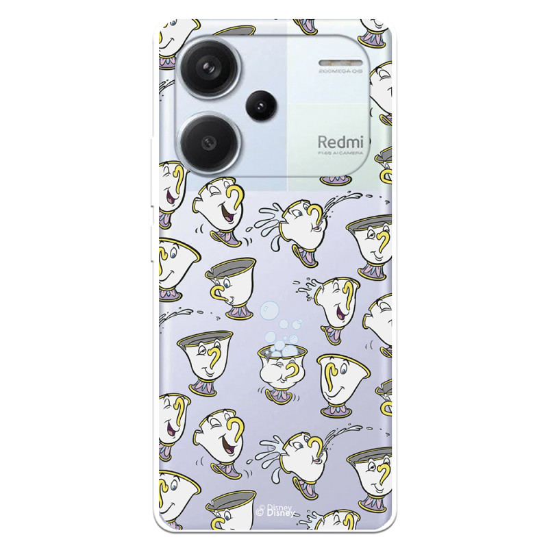 Funda para Xiaomi Redmi Note 13 Pro Plus 5G Oficial de Disney Chip Potts Siluetas - La Bella y la Bestia