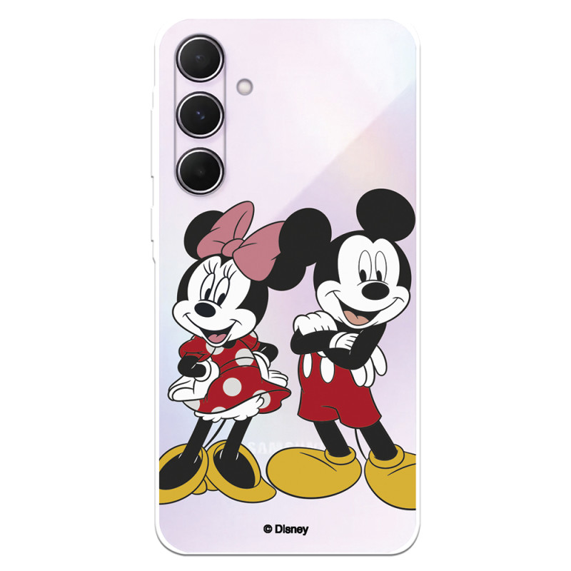 Funda para Samsung Galaxy A55 5G Oficial de Disney Mickey y Minnie Posando - Clásicos Disney