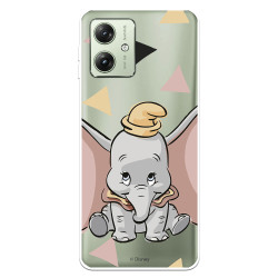 Funda para Motorola Moto G54 5G Oficial de Disney Dumbo Silueta Transparente - Dumbo