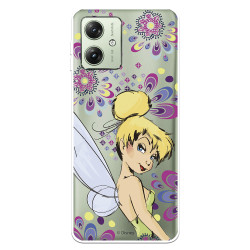 Funda para Motorola Moto G54 5G Oficial de Disney Campanilla Flores - Peter Pan