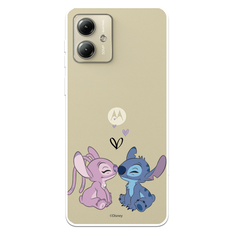 Funda para Motorola Edge 40 Neo Oficial de Disney Angel & Stitch Beso - Lilo & Stitch