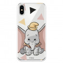 Carcasa Oficial Disney Dumbo silueta transparente para iPhone XS - Dumbo- La Casa de las Carcasas