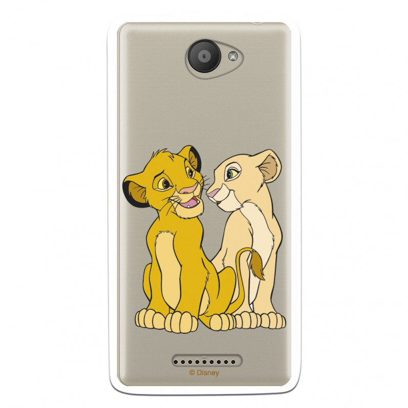 Carcasa Oficial Disney Simba y Nala transparente para BQ Aquaris U Lite - El Rey León- La Casa de las Carcasas