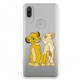 Carcasa Oficial Disney Simba y Nala transparente para BQ Aquaris X2 Pro - El Rey León- La Casa de las Carcasas