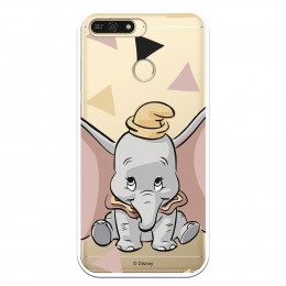 Carcasa Oficial Disney Dumbo silueta transparente para Huawei Y6 2018 - Dumbo- La Casa de las Carcasas