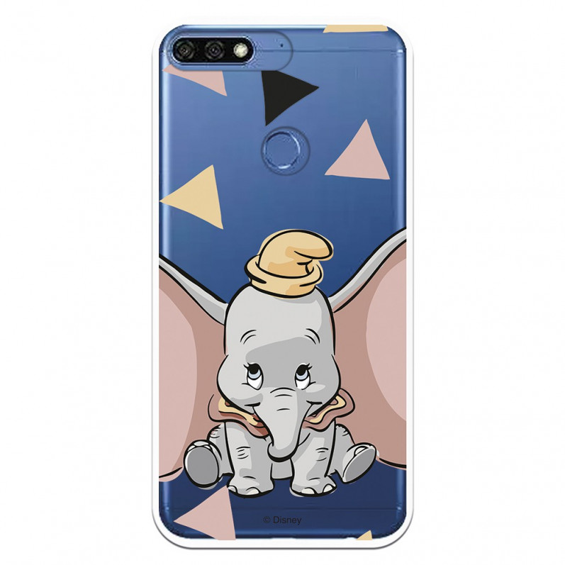 Carcasa Oficial Disney Dumbo silueta transparente para Huawei Y7 2018 - Dumbo- La Casa de las Carcasas